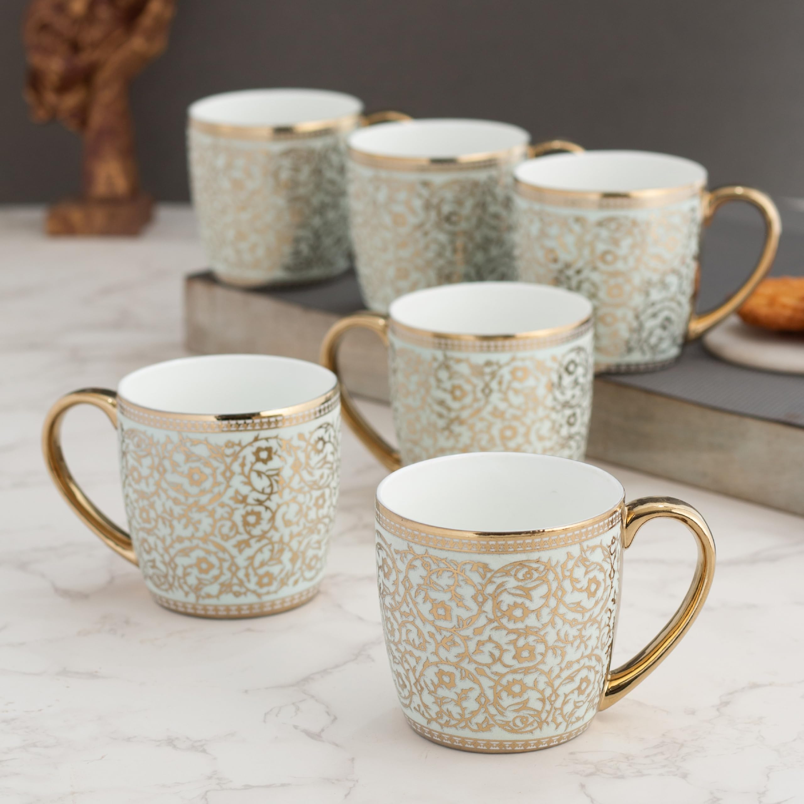 Amazon.com | Clay Craft Fine Ceramic Alton Golden Printed Premium